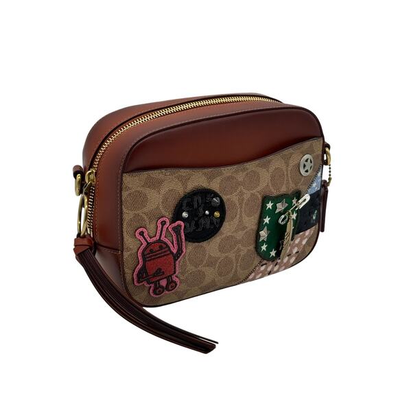 RETAIL $399 RARE COACH X Keith Haring Camera Bag *In Signature Patchwork*ROBOT - Picture 3 of 13